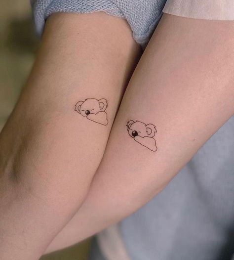 Australia Related Tattoos, Panda And Koala Tattoo, Tiny Koala Tattoo, Kuala Tattoo, Koala Tattoo Minimalist, Koala Tattoo Cute, Cute Koala Tattoo, Simple Koala Tattoo, Koala Tattoo Ideas