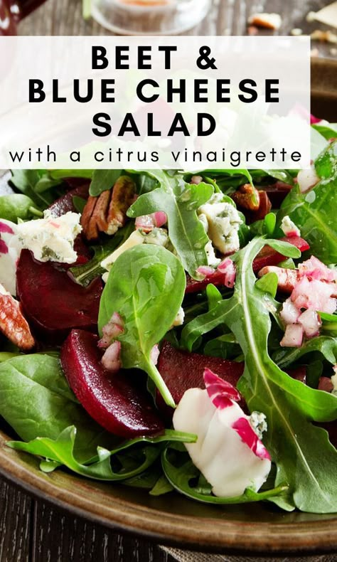 Citrus Vinaigrette Dressing, Light Salad Recipes, Easy Side Salad, Blue Cheese Salad Recipes, Salad With Citrus Vinaigrette, Easy Vinaigrette, Vinaigrette Recipes Easy, Salad With Citrus, Blue Cheese Recipes