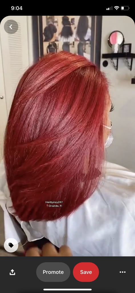 Red Hair Color On Natural Hair Black Women, Black Hairstyles Color, Silk Press Red Natural Hair, Color Red Hair Ideas, Red Natural Hair Black Women Silk Press, Silk Press Red Hair, Dye Color For Black Women, Crimson Hair Color Black Women, Red Hair Color On Black Women