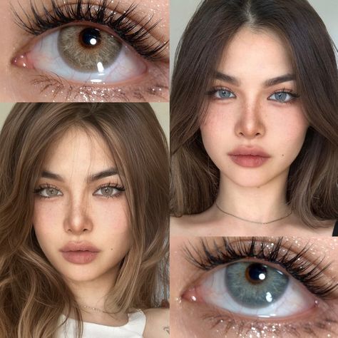 Contact Lenses For Brown Eyes, Silky Black Hair, Black Hair Pale Skin, Eid Makeup, Rare Eye Colors, Eye Lens Colour, Best Colored Contacts, Makeup Cantik, Rare Eyes