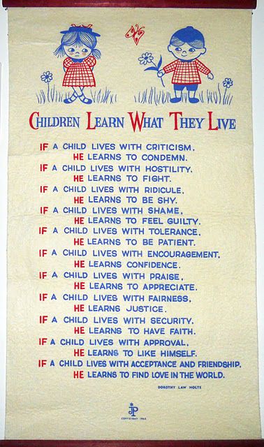 "Children Learn What They Live," by Dorothy Law Nolte Children Learn What They Live, Felt Wall, Smart Parenting, Parenting 101, Parenting Skills, Gentle Parenting, Child Life, Good Parenting, They Live