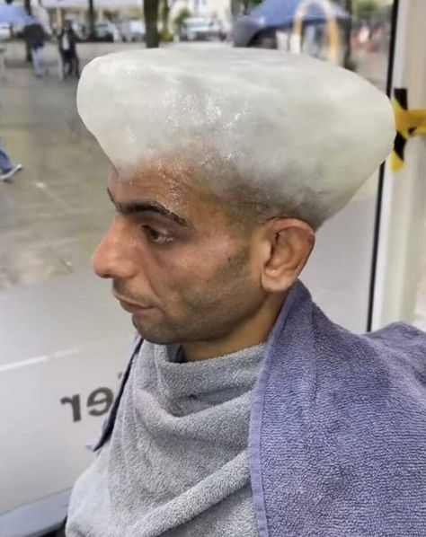 Ice Cream Scoop Haircut, Ice Cream Cut Hair Boy, Ice Cream Haircut, White Hair Highlights, Mens Haircuts Straight Hair, Ice Cream Videos, Messy Hair Look, Hair Meme, Boy Meme