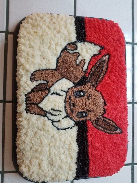 Eevee Pokemon Cake, Evee Pokemon Cake, Evee Cake Ideas, Eevee Cake Pokemon, Eve Cake Pokemon, Eevee Cake Ideas, Eeveelution Cake, Evee Birthday Cake, Pokemon Sheet Cake Ideas