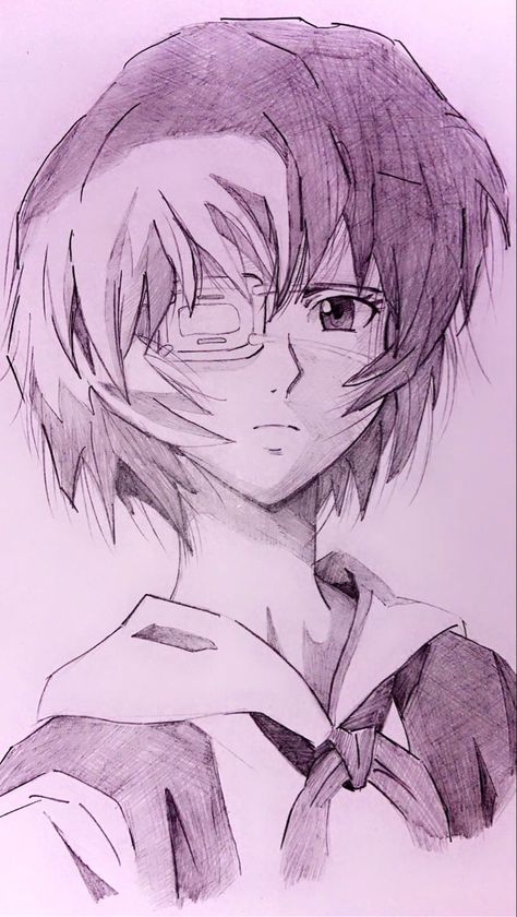 Rei Ayanami Sketch, Rei Ayanami Drawing, Neon Genesis Evangelion Drawing, Rei Sketch, Rei Drawing, Evangelion Sketch, Pc Drawing, Rei Ayanami, Art Pencil