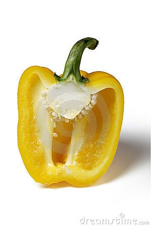 Half yellow bell pepper by Chris Bence, via Dreamstime Capsicum Photography, Bell Pepper Photography, Yellow Bell Pepper, Fruits Photos, Fruit Picture, Salad Bar, Fruit And Veg, Bell Pepper, Stuffed Hot Peppers