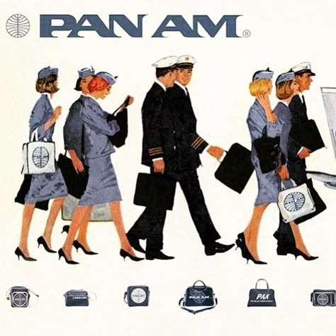 Pan Am Pan Am Stewardess, Vintage Airline Ads, Pan American Airlines, Pan American Airways, Vintage Airline Posters, Airline Uniforms, Vintage Pics, Jet Age, Pan Am