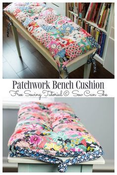 Sewing Cushions, Piano Bench, Sewing Machine Feet, Patchwork Cushion, Sewing Tutorials Free, Beginner Sewing Projects Easy, Sewing Pillows, Sewing Projects For Beginners, Bench Cushion