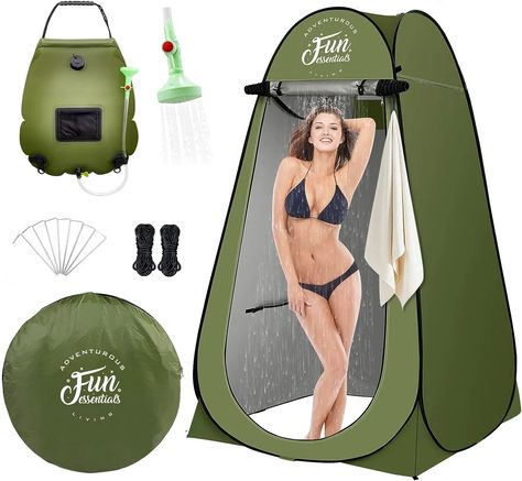 Outdoor Toilet And Shower, Lost Lands Festival, Solar Tent, Shower Bag, Wardrobe Change, Solar Shower, Lost Lands, Outdoor Toilet, Camping Toilet