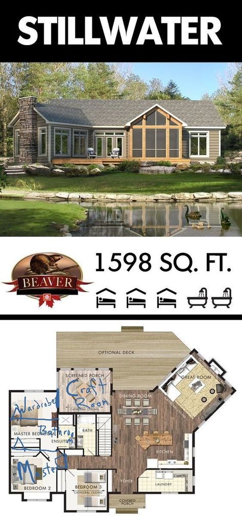 Beaver Homes And Cottages, Lake House Plans, Casas Coloniales, Living Modern, Cottage Plan, Cabin Plans, Cottage Design, Sims House, Dream House Plans