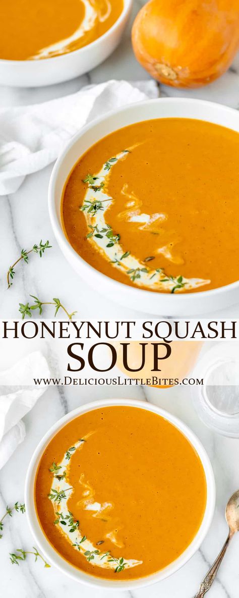 Honeynut Squash Soup, Entertaining Food Dinner, Autumn Squash Soup Recipe, Winter Squash Soup, Crockpot Dump Recipes, Honeynut Squash, Butternut Squash Recipes Soup, Healthy Soups, Squash Soup Recipe