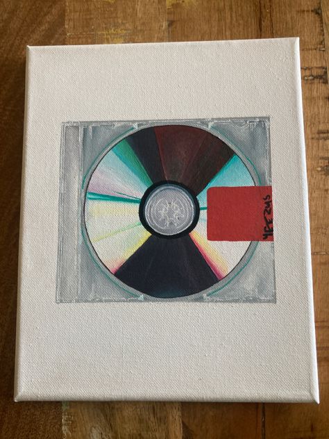 Paintings Of Album Covers, Painting Ideas Album Covers, Painting Ideas On Canvas Music, Kanye Painting, Painting Ideas Music, Kanye West Painting, Kanye West Art, Album Paintings, Painting Canvases