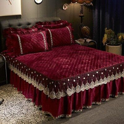 Velvet Bed Cover, European Embroidery, King Quilt Bedding, Lace Bedspread, Luxury Bedroom Sets, Double Bed Covers, King Bedskirt, Quilted Bed, Velvet Bedspread