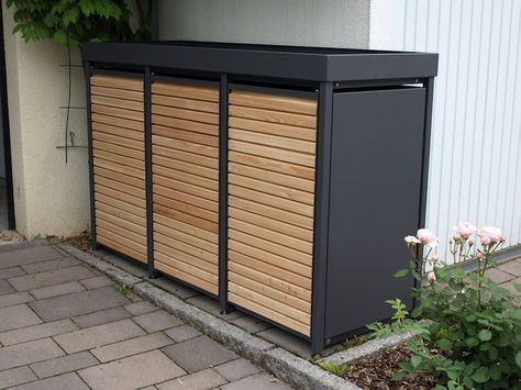 Bin Shed, Pergola Diy, Casa Exterior, Patio Interior, Garbage Bin, Diy Pergola, Pergola Patio, House Roof, Garden Storage