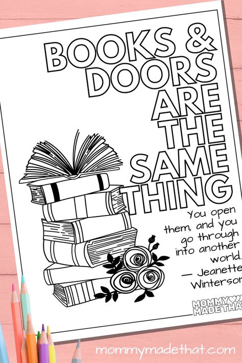 Library Coloring Pages For Kids, Encouraging Coloring Pages, Reading Coloring Pages, Library Coloring Pages, Reading Pics, Life Orientation, Artistic Doodles, Holes Book, Reading Week