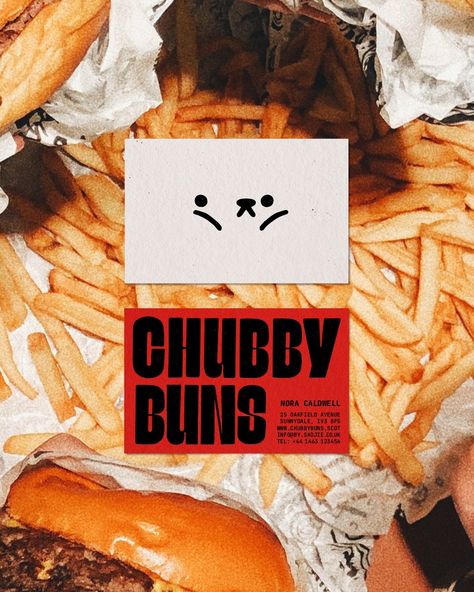 Chubby Buns [1/2] 🍔 Brand Design for Chubby Buns, a playful and inviting burger joint that celebrates the joy of indulgence. With a focus on thick, juicy patties and over-the-top, mouthwatering creations, Chubby Buns is where flavor and fun meet. brief by @thebriefassociation image: @dupephotos mockups: PIXEDEN, unblast #brandingdesign #branding #brandidentitydesign #germandesign #germanillustrator #brandbrief #TBACB < that ones a bit odd, enter at own risk #ladieswhodesign #illustrator #bo... Food Branding Photography, Burger Branding Design, Fast Food Branding, Beverage Photography Ideas, Over Indulgence, Burger Graphic, Burger Branding, Place Branding, Burger Shop