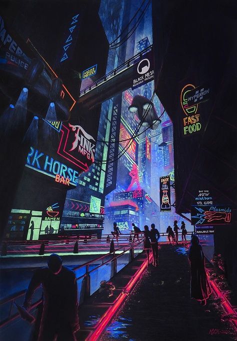 Cyberpunk Room, Theme Park Map, Glow In The Dark Paint, Sci Fi Architecture, Cyberpunk Design, Dark Paint, Cyberpunk Aesthetic, Cyberpunk City, Dark City