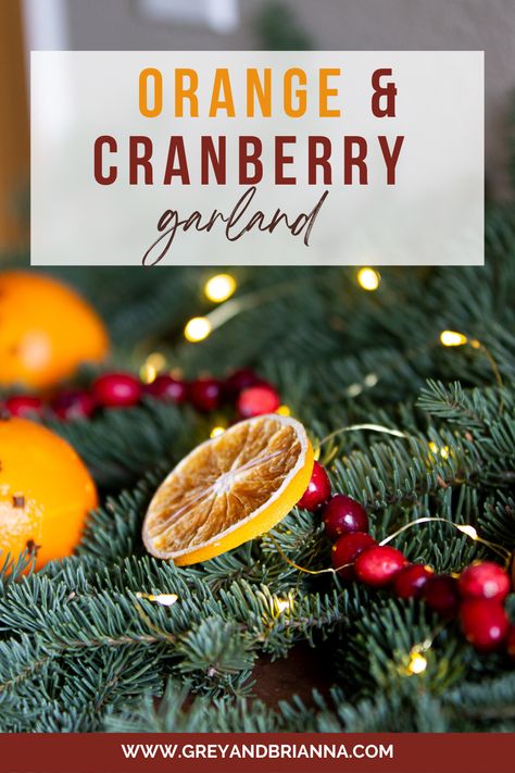 orange and cranberry garland diy Orange Cranberry Garland, Cranberry Orange Garland, Orange And Cranberry Garland, Cranberry Garland Diy, Garland On Tree, Christmas Tree Orange, Cranberries Decor, Orange Garland Diy, Homestead Christmas