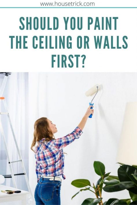 Prepping Ceiling For Paint, Paint Preparation Walls, Tips For Painting Ceilings, How To Paint The Ceiling, Ceiling Painting Tips, Should You Paint Ceiling Same As Walls, How To Paint A Ceiling, Ceilings And Walls Painted Same Color, Painting Walls And Ceiling Same Color