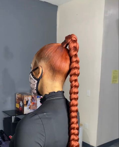 Orange Ponytail, Quick Styles, Sleek Braided Ponytail, Cute Ponytail Hairstyles, Ponytail Braid, Hair Rainbow, Braids Locs, Braid Ponytail, High Ponytail Hairstyles