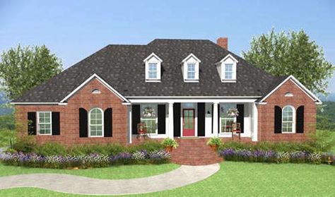 Traditional Style House Plans Brick House Plans, Monster House Plans, Monster House, Traditional House Plan, Country Style House Plans, Traditional House Plans, Country House Plan, One Story Homes, Chicken House