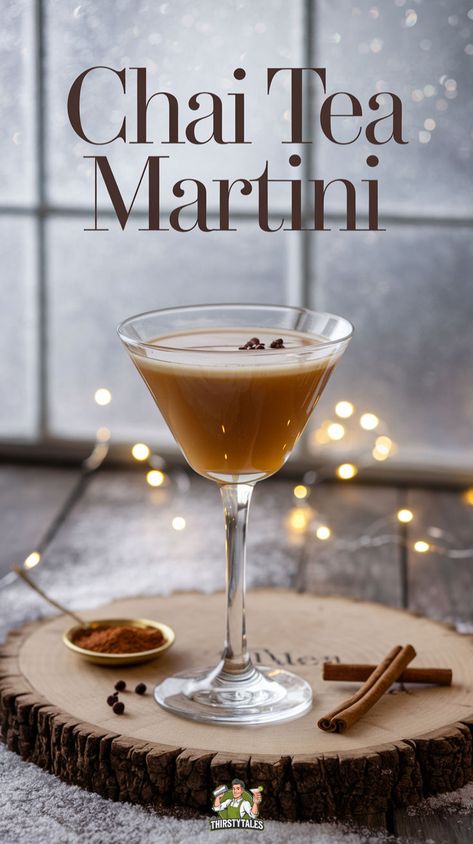 "Discover the ultimate Chai Tea Martini cocktail recipe that blends the warmth of spiced chai with the sophistication of a martini. This delightful drink, also known as the Spiced Chai Martini or Chai Vodka Martini, features rich chai spices and a smooth finish, perfect for any occasion. Whether you're sipping a Chai Spice Martini or enjoying a Cinnamon Chai Martini, this Chai Tea Cocktail will warm your soul!" Winter Martini Recipes, Sweet Martini Recipes, Chai Tea Cocktail, Chai Martini, Chai Cocktail, Christmas Martini Recipes, Best Martini Recipes, Martini Recipes Easy, Sweet Martini