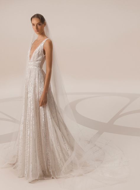 Ellie Saab Wedding, Elie Saab Fall 2023, Elie Saab Wedding Dress, Elie Saab Bridal, Wedding Rehearsal Dress, Fashion Advisor, Ellie Saab, Embroidered Wedding Dress, Elie Saab Fall