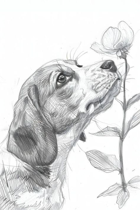 Pencils Drawings Sketches, Dog Drawing Sketches, How To Draw A Dog, Sketch Of Dog, Netherlands Painting, Love Sketchbook, How To Draw Dogs, Dogs Sketch, Animal Sketches Easy