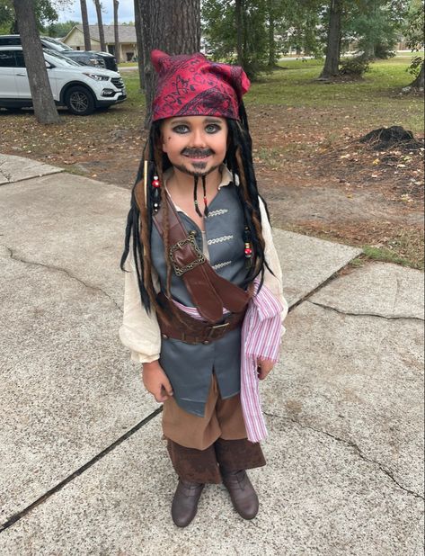 Easy Jack Sparrow Costume, Diy Jack Sparrow Costume For Kids, Jack Sparrow Kids Costume, Toddler Pirate Costume Diy, Jack Sparrow Costume Kids, Jack Sparrow Halloween Costume, Toddler Pirate Costumes, Jack Sparrow Halloween, Diy Pirate Costume For Kids