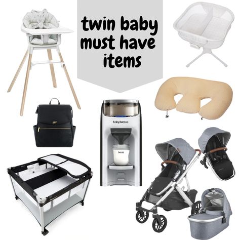 Twin High Chair, Twin Z Pillow, Bassinet For Twins, Twin Bassinet Ideas, Twin Registry Must Haves, Twin Must Haves Baby Items, Freshly Picked Diaper Bag, Twin Registry, Twin Baby Gear