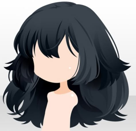 Cartoon Hair Reference, Chibi Hairstyles, Messy Hair Tutorial, Long Messy Hair, Art Chibi, Poofy Hair, Chibi Hair, Drawing Hair Tutorial, Manga Hair