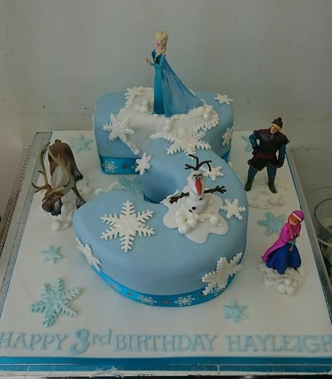 Hayleigh's 3rd birthday celebrated with this awesome frozen cake!!! Black And White Party Theme, Number 3 Cake, Frozen Birthday Party Food, Frozen 3rd Birthday, Frozen Birthday Party Cake, White Party Theme, Number Birthday Cakes, Black And White Party, Frozen Theme Cake