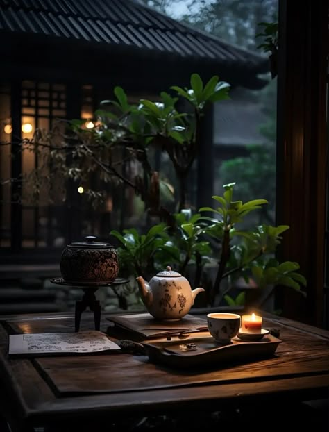 Chinese Tea House Aesthetic, Asian Tea Aesthetic, Japanese Tea Aesthetic, Chinese Tea Aesthetic, Tea House Aesthetic, Chinese Tea Room, Chinese Tea House, Tea Crafts, Zen Tea