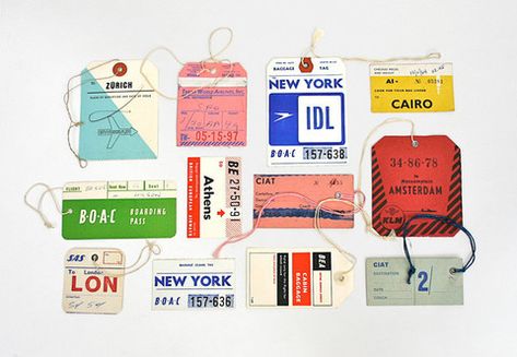 Unique Travel Artwork - http://heelsfirsttravel.boardingarea.com/2014/07/24/find-unique-travel-artwork/ Vintage Luggage Tags, Old Luggage, Camping Colorado, Things Organized Neatly, Lisa Congdon, Vintage Airline, Travel Tags, Vintage Airlines, Luxury Camping