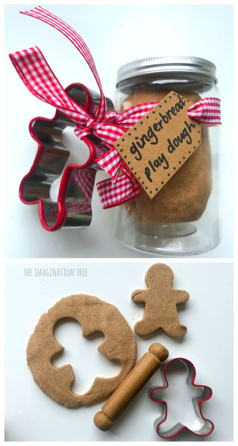 Gingerbread Play Dough Recipe and Gift Idea Diy Gift For Kids, Gingerbread Play Dough, Play Dough Recipe, Diy Gifts To Make, Imagination Tree, Gingerbread Party, Cadeau Parents, Playdough Recipe, Diy Gifts For Kids