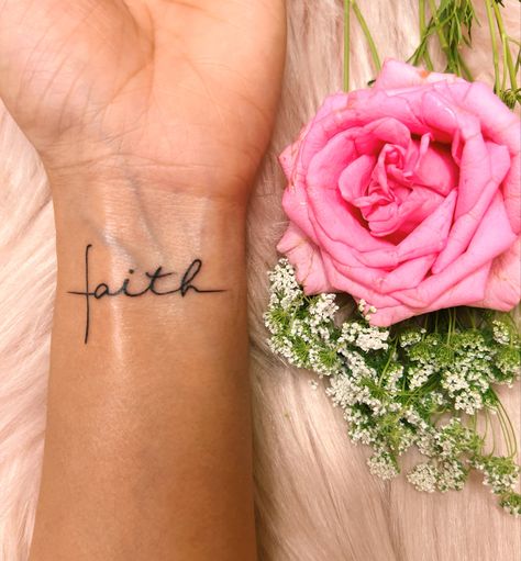 Faith Wrist Tattoos For Women, Tattoo Ideas Female Wrist Unique, Name Wrist Tattoos For Women, Tattoo On Wrist For Women, Small Tattoos For Women On Wrist, Name On Wrist Tattoo, Wrist Name Tattoos For Women, Tattoo Ideas Wrist, Inner Wrist Tattoo