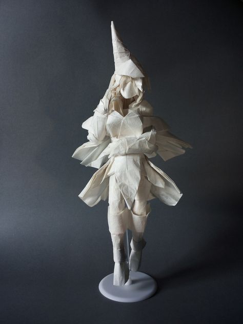 https://flic.kr/p/nGcEVi | Black Magician Girl from Yu Gi Oh Origami Girl, Origami Dress, Origami Models, Origami Paper Art, Origami Design, Origami Art, Paper Hearts, Origami Crafts, Kirigami