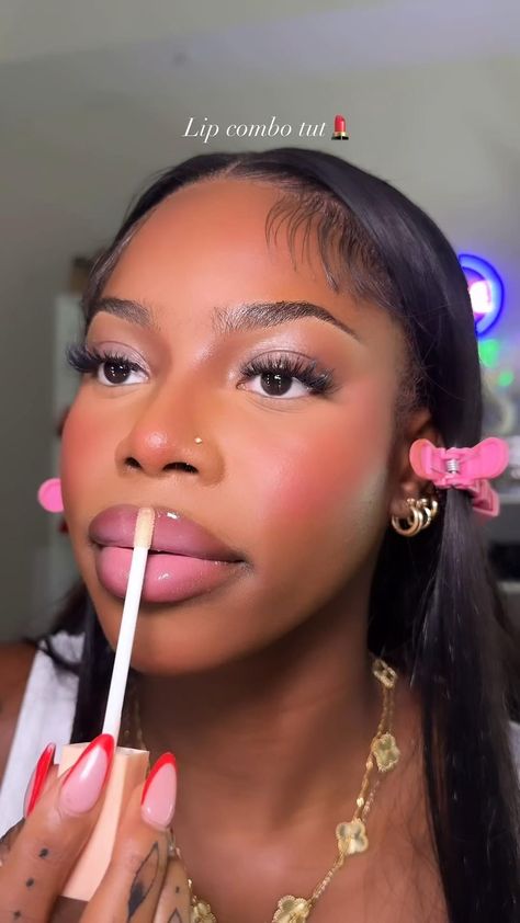 Birthday Makeup Looks, Lip Combos, Makeup For Black Skin, Chic Makeup, Brown Skin Makeup, Lip Makeup Tutorial, Face Makeup Tutorial, Favorite Makeup Products, Makeup Looks Tutorial