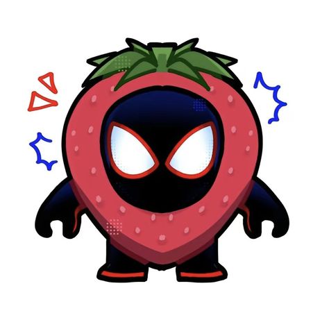 Spider Man Emoji, Art Pfps, Spiderman Png, Chibi Spiderman, Strawberry Drawing, Spider Man Across The Spider Verse, Spiderman Drawing, Across The Spider Verse, Spiderman Spider