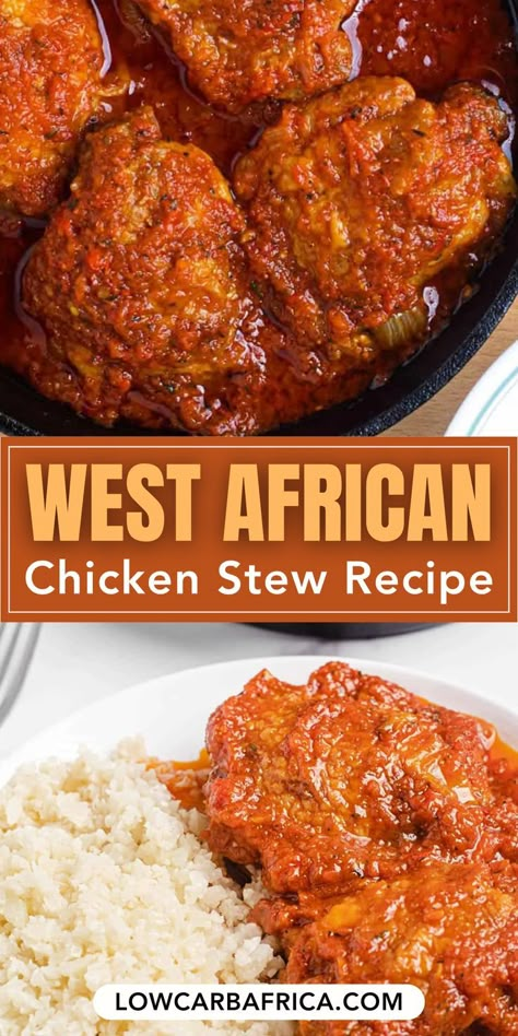 Nigerian Chicken Stew Recipe, Nigerian Chicken Stew, African Chicken Stew, Nigerian Chicken, African Chicken, African Stew, Chicken Stew Recipe, African Recipes Nigerian Food, Jamaican Dishes