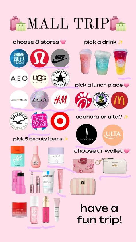 mall trip remix!! Things To Get At The Mall, Setup Bedroom, Mall Haul, Barbie Items, Making A Gift Basket, Bingo Funny, Nike Shoes Women Fashion, Random Products, Mini Makeup Bag