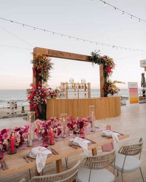 Bliss Events by Bonnie Chase | The bar: the ultimate gathering spot. Why not make it the star of the night? 🥂😍 . . . Planning & Design: @eventsbybliss | Planning Team: … | Instagram Cabo Weddings, Orange Wedding, Wedding Color Palette, Yellow Wedding, Plan Design, Pink Wedding, The Bar, Wedding Portraits, The Star