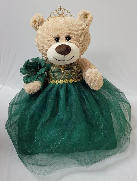 PRICES MAY VARY. 20" Quinceanera Teddy Bear with dress Can be given as a gift or used as a centerpiece 20 inches in height. Rhinestone tiara and an embroidered " Mis 15 Anos" For Collection and Decoration Purpose. For Age 14+. Due to different monitors/calibrations colors may vary slightly from the actual product. For those that are looking for something other than a doll... we now have the option of Quince Bears. These bears measure 20" long. Crème color, soft and cuddly, dressed in an elegant, Quinceanera Last Doll, Quince Bears, Quince Bear, Quinceanera Teddy Bear, Dress Centerpiece, Emerald Green Quinceanera Theme, Enchanted Forest Quinceanera Theme, Enchanted Forest Quinceanera, Green Quinceanera Theme