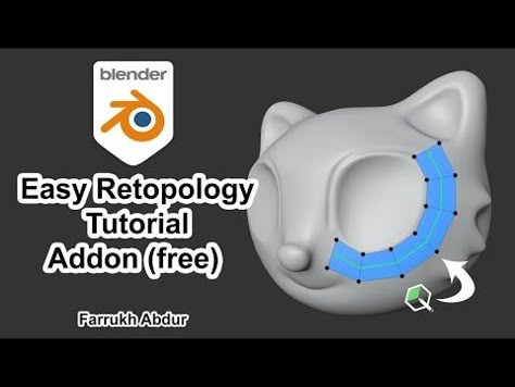 (29) Easy Retopology Tutorial - PolyQuilt Addon (Free) - Blender - YouTube Blender Animation Tutorials, Blender Addons, Blender Modeling, Blender Character Modeling, Blender Tips, Multimedia Design, 3d Things, 3d Modeling Tutorial, Blender Models