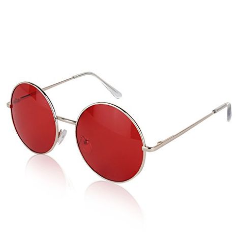 Red Circular Sunglasses, Big Round Sunglasses, Sunglasses Circle, Cheap Vintage Red Sunglasses, Red Rimmed Sunglasses, Retro Red Tinted Sunglasses, Red Retro Sunglasses With Gradient Lenses, Hippie Glasses, Soft Boy Aesthetic