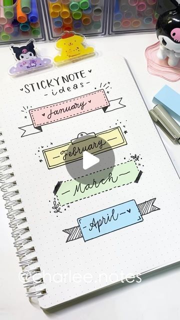 ♡ charlee ♡ on Instagram: "Sticky note ideas💜
.
.
#stationary #bujo #papernote #fyp #lol #doodle #ideas #studygram #bulletjournal #bujolove #ａｅｓｔｈｅｔｉｃ #aesthetic" Doodle For Diary, Aesthetic Title Ideas For Project, Note Border Ideas, Ideas For Sticky Notes, Notes Doodle Ideas, Banner Ideas Aesthetic, Sticky Notes Design Ideas, How To Make Sticky Notes, Title Ideas For Projects