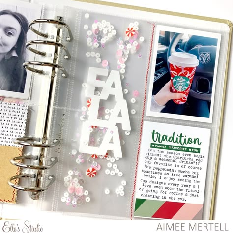 Mini Album Pages, December Daily Ideas Inspiration, December Projects, Christmas Scrapbook Pages, Scrapbook Design Layout, Christmas Scrapbook Layouts, Project Life Scrapbook, 8 December, Daily Ideas