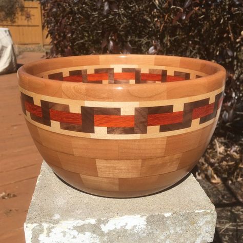 Segmented Turning, Wood Turned Bowls, Cherry Bowl, Turning Projects, Lathe Projects, Wood Turning Projects, Wood Vase, Turned Wood, Wooden Bowl