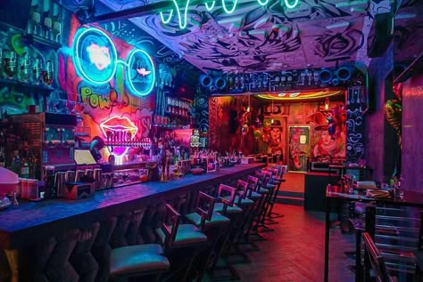 Seedy Bar Aesthetic, Fantasy Bar Aesthetic, Punk Bar Aesthetic, Bar Tender, Cyberpunk Bar, Underground Bar Aesthetic, 70s Dive Bar Aesthetic, Neon Bar Aesthetic, Luxury Bar Design