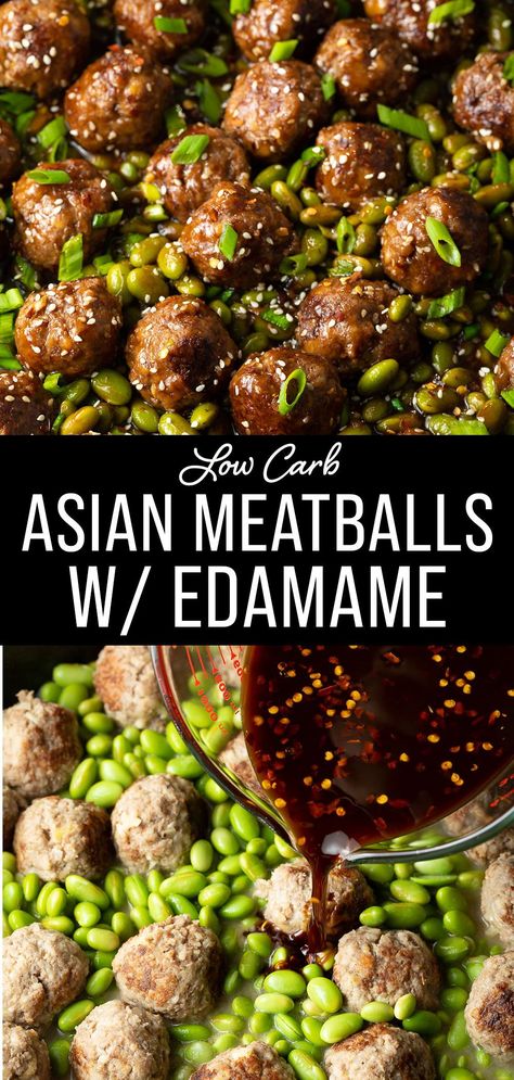 Meal Prep With Edamame, Asian Beef Meatballs, Ground Beef And Edamame, Chicken Edamame Rice Bowl, Spicy Edamame Recipes Easy, Unshelled Edamame Recipes, Edamame Recipe, Edamame Pasta, Asian Meatballs