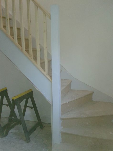 Kite winder staircase made on site Kite Winder Staircase, Winder Stairs, Stair Ladder, Loft Ladder, Attic Stairs, Home Stairs Design, Diy Stairs, Studio Room, Under Stairs